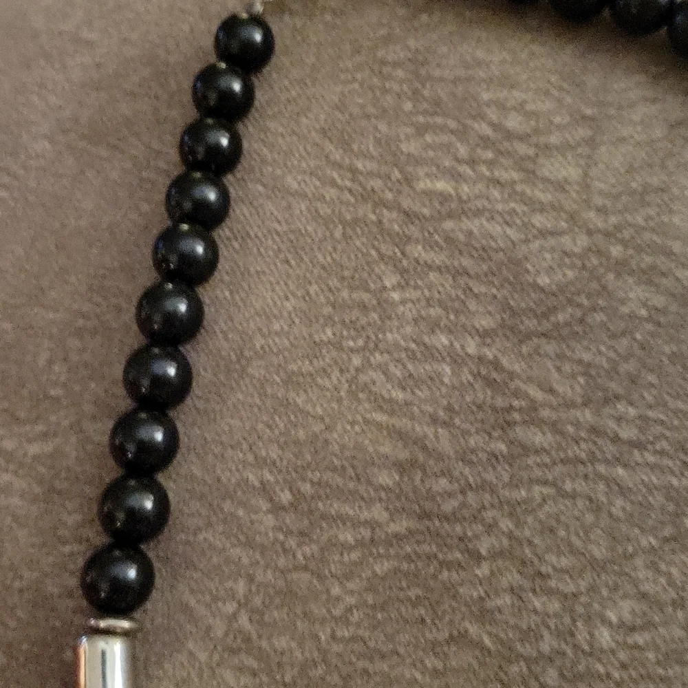 Vtg HANDMADE Acrylic Metal Beaded Gothic Grunge Unisex Necklace